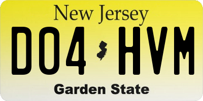 NJ license plate D04HVM