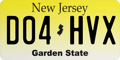 NJ license plate D04HVX