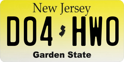 NJ license plate D04HWO