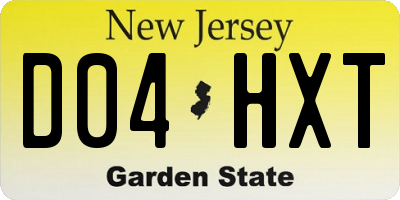 NJ license plate D04HXT