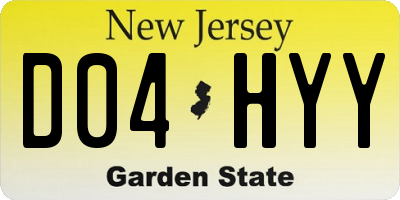 NJ license plate D04HYY
