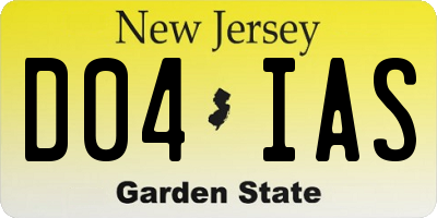 NJ license plate D04IAS