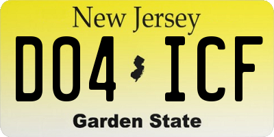NJ license plate D04ICF