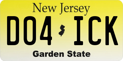 NJ license plate D04ICK