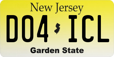 NJ license plate D04ICL