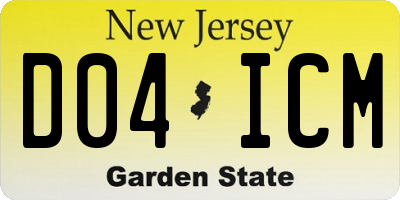NJ license plate D04ICM