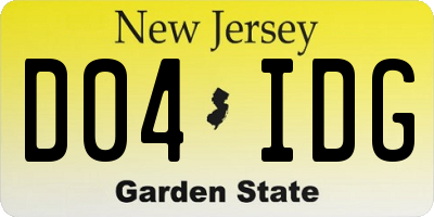 NJ license plate D04IDG
