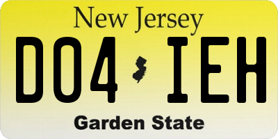 NJ license plate D04IEH