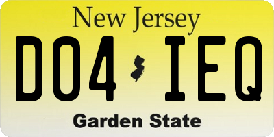 NJ license plate D04IEQ
