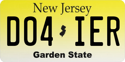 NJ license plate D04IER