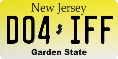 NJ license plate D04IFF