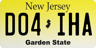 NJ license plate D04IHA