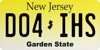 NJ license plate D04IHS