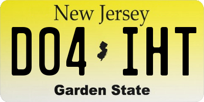NJ license plate D04IHT