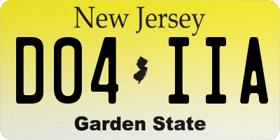NJ license plate D04IIA
