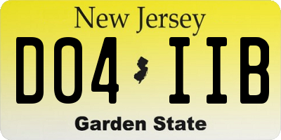 NJ license plate D04IIB