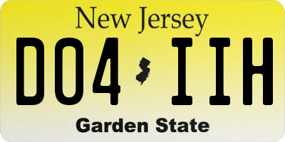 NJ license plate D04IIH