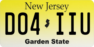 NJ license plate D04IIU