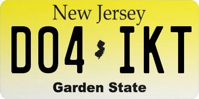 NJ license plate D04IKT
