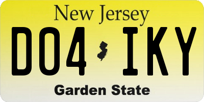 NJ license plate D04IKY
