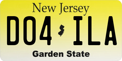 NJ license plate D04ILA