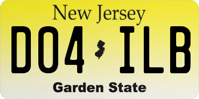 NJ license plate D04ILB
