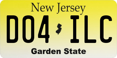 NJ license plate D04ILC
