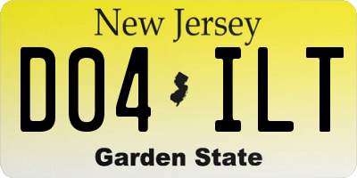 NJ license plate D04ILT