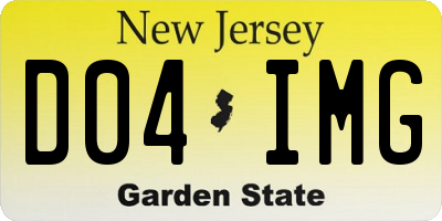 NJ license plate D04IMG