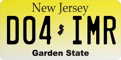 NJ license plate D04IMR