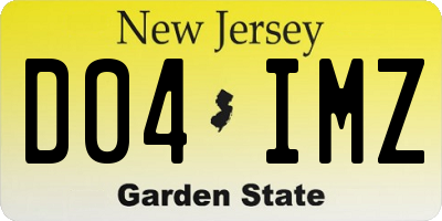 NJ license plate D04IMZ