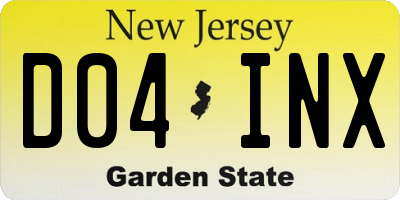 NJ license plate D04INX