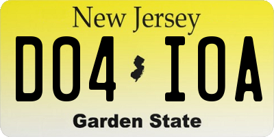 NJ license plate D04IOA