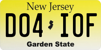 NJ license plate D04IOF