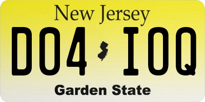 NJ license plate D04IOQ