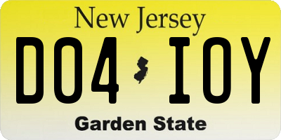 NJ license plate D04IOY