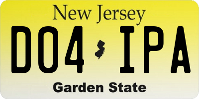 NJ license plate D04IPA