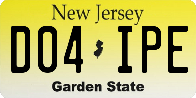 NJ license plate D04IPE