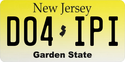 NJ license plate D04IPI