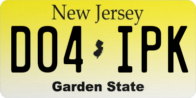 NJ license plate D04IPK