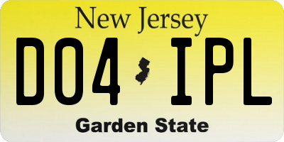 NJ license plate D04IPL