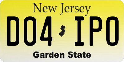 NJ license plate D04IPO