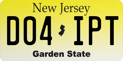 NJ license plate D04IPT