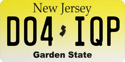 NJ license plate D04IQP