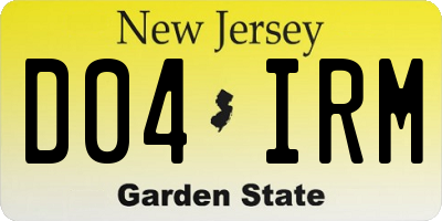 NJ license plate D04IRM