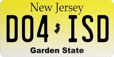 NJ license plate D04ISD
