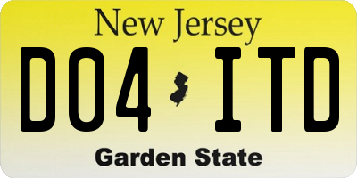 NJ license plate D04ITD