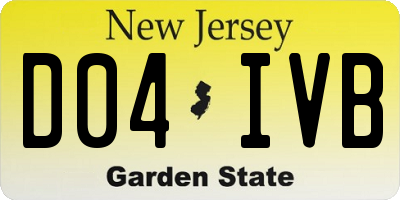 NJ license plate D04IVB