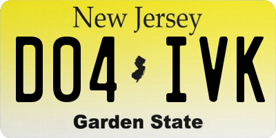NJ license plate D04IVK