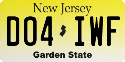 NJ license plate D04IWF